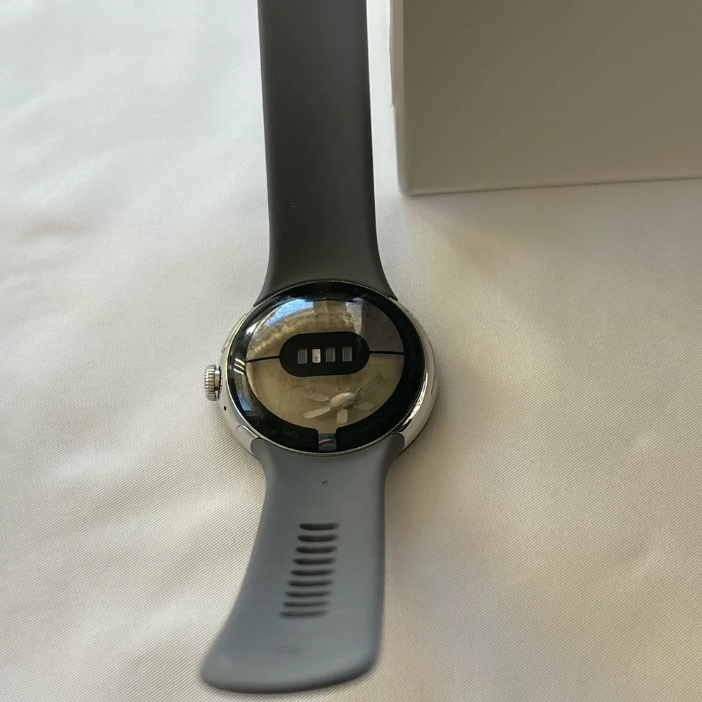 Android Google Pixel Watch Wifi Fitbit with Large and Small Charcoal Bands EUC